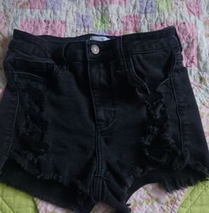 Black Denim Women's Shorts